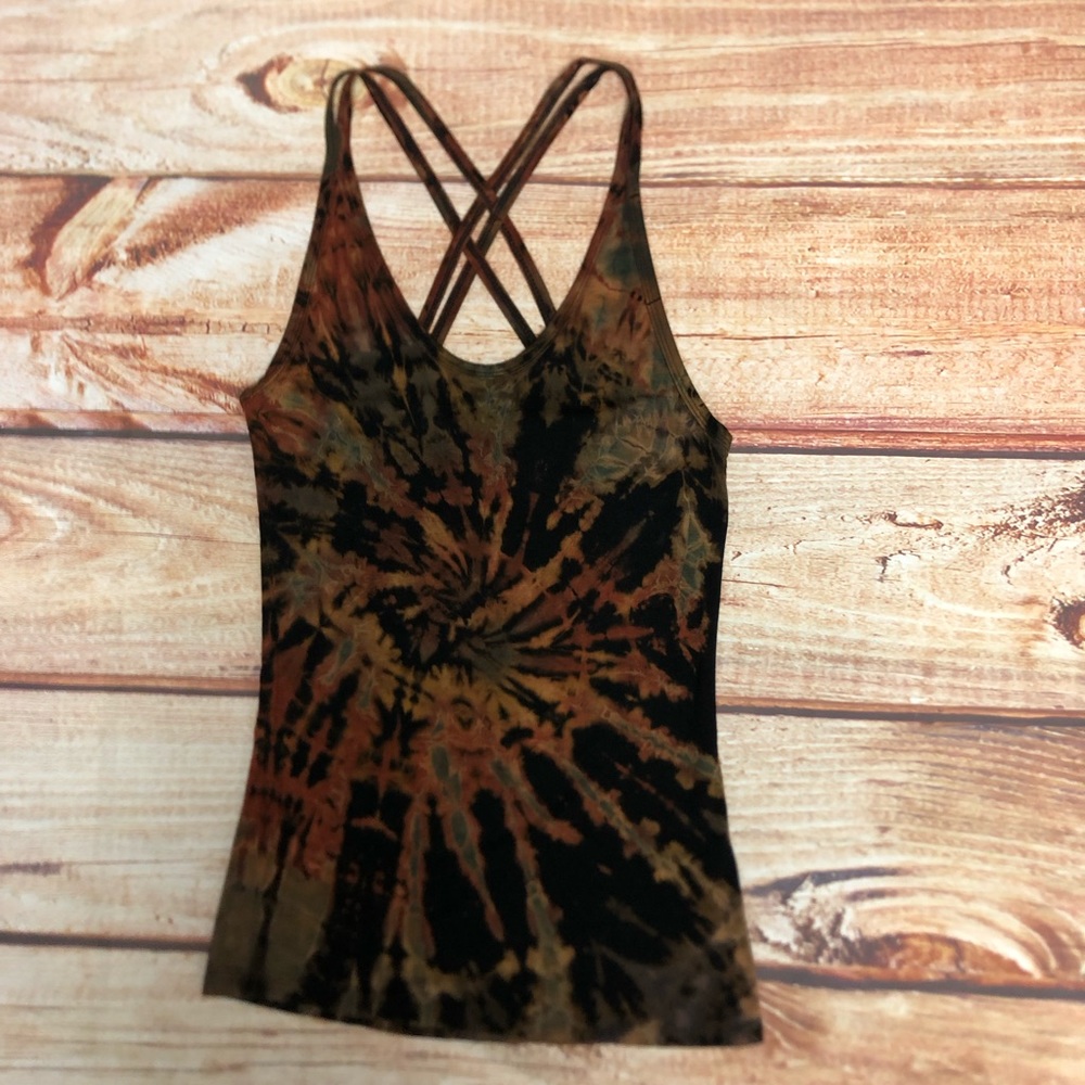 ❤️SOLD❤️Tye Dye Tank Top Sleeveless Black Red size S